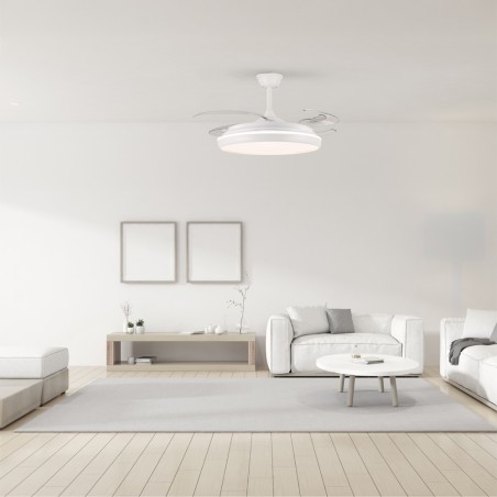 Ventilador LED aspas retráctiles Charly L CCT Dim (80W)