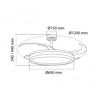 Ventilador LED aspas retráctiles Charly L CCT Dim (80W)