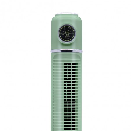Ventilador Torre Artico Verde 45w 3velocidades C/remoto Y Temporizador Display Fijo Y Rotatorio 82x22x22cm