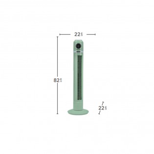Ventilador Torre Artico Verde 45w 3velocidades C/remoto Y Temporizador Display Fijo Y Rotatorio 82x22x22cm