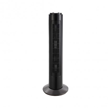 Ventilador De Torre Cuco Negro 3velocidades 50w Temporizador Rotatorio 78x22x22 Cm