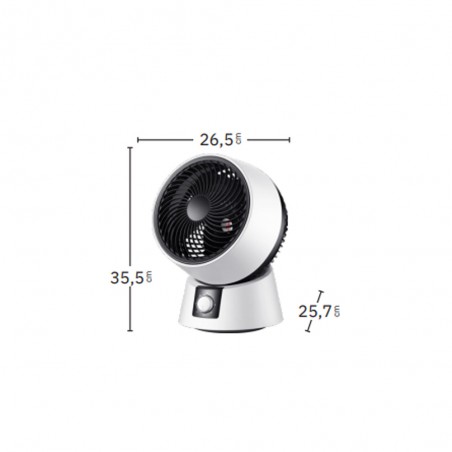 Ventilador Sobremesa Gavilan Blanco/negro 35w 3vel Orientable Fijo Y Rotat.35,5x26,5x25,7cm