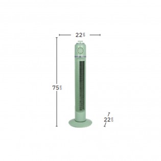 Ventilador Torre Huracan Verde 45w 3velocidades Temporizador  Fijo Y Rotatorio 75x22x22cm