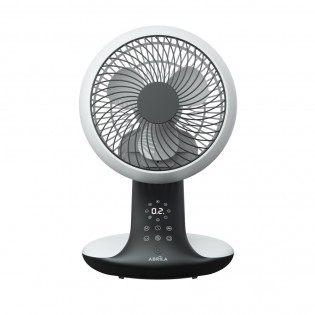 Ventilador Dc Sobremesa Miera Negro/haya 20w 8vel Oscilacion 3d.remoto,temporizador 40,5x25,4x23,3cm