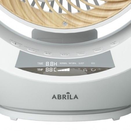 Ventilador Sobremesa Navia Negro/blanco 40w 4velocidades Orientable Rotatorio,remoto,temporizador Y Display
