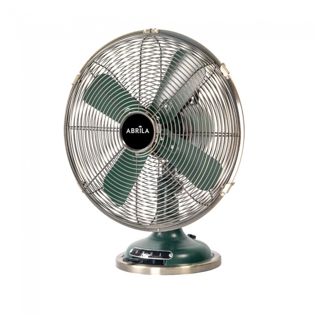 Ventilador Sobremesa Capitolio Oliva/cuero 37w 3velocidades 4asp Fijo Y Rotatorio 42x35x27cm