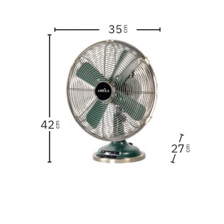 Ventilador Sobremesa Capitolio Oliva/cuero 37w 3velocidades 4asp Fijo Y Rotatorio 42x35x27cm