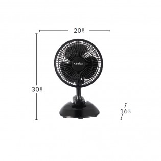 Ventilador Sobrem.c/pinza Nervion Negro 2velocidades 20w  2en1 30x20x16cm