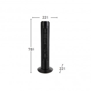 Ventilador De Torre Picaro Negro 3vel 50w C/remoto Temporizador,fijo Y Rotatorio 74x22x22cm