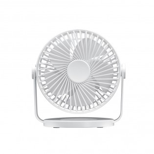 Miniventilador Sobremesa BretaÃ±a Blanco 5w 3+1velocidades Recargable Alimentacion Usb Orientable 5aspas 17x15x11,5cm