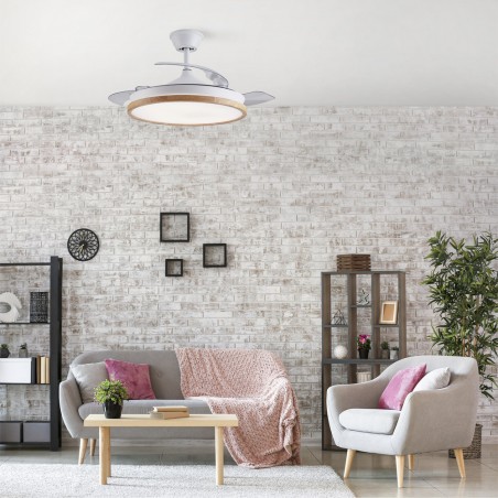 Ventilador LED con aspas retráctiles Palmer CCT Dim (36W)