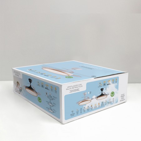 Ventilador LED con aspas retráctiles Palmer CCT Dim (36W)