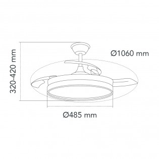 Ventilador LED aspas retráctiles Paneco CCT Dim (45W)