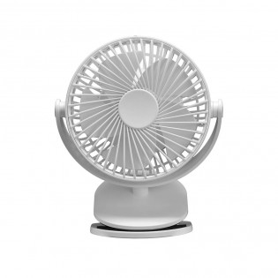 Ventilador Sobremesa C/pinza PeÃ±afiel Blanco 5w 3+1vel Recargable Alimentacion Usb 5aspas Motor Dc 18x16x13cm Inalambrico