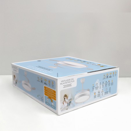 LED fan with retractable blades Michu Evo CCT Dim Smart (72W)