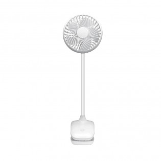 Ventilador Sobremesa C/pinza Sines Blanco 5w 3+1velocidades Recargable Alimen.usb 5asp Motor Dc 36x12,5x11,5cm Inalambrico