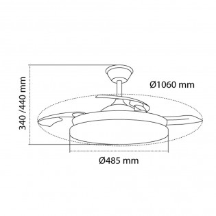 LED fan with retractable blades Covery Evo CCT Dim Smart (72W)