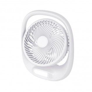 Ventilador Inalambrico Sobremesa Aguila Blanco 5w 3vel Recargable C/luz, Alim.usb Orientable 180Âº 3asp 30x25x8 CM