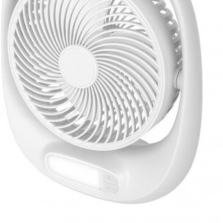 Ventilador Inalambrico Sobremesa Aguila Blanco 5w 3vel Recargable C/luz, Alim.usb Orientable 180Âº 3asp 30x25x8 CM