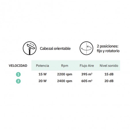 Table Fan Pizarro Oscillating 2 Speeds