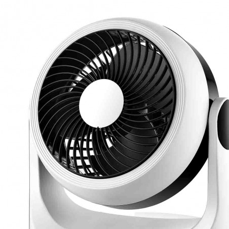Ventilador Sobremesa Cartago Blanco/negro 40w 3velocidades 3aspas Fijo Y Rotatorio Orientable 28,3x25,7x19cm