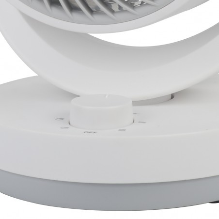 Ventilador Sobremesa Blanco/gris Lagos 3velocidades 35w 3aspas Orientable 29,8x22,6x20,6cm