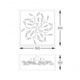 Plafón de techo Spring (4 luces)