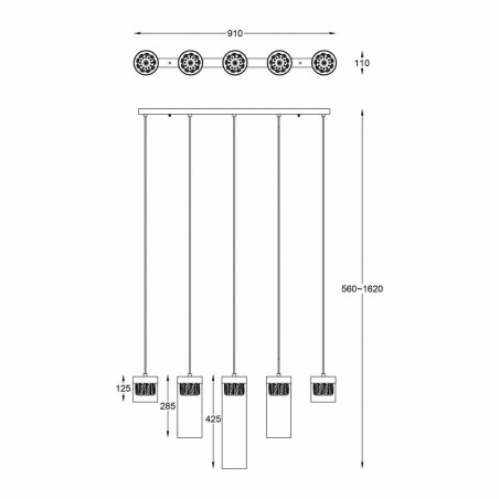 Pendant lamp Gem (5 lights)