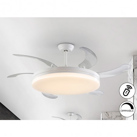 Ventilador LED aspas retráctiles Vento Maxi CCT Dim (70W)