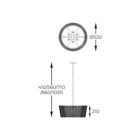 Pendant lamp Bach (6 Lights)