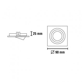 Quadratischer Einbaustrahler CLASSIC aus weißem Aluminium. Wonderlamp