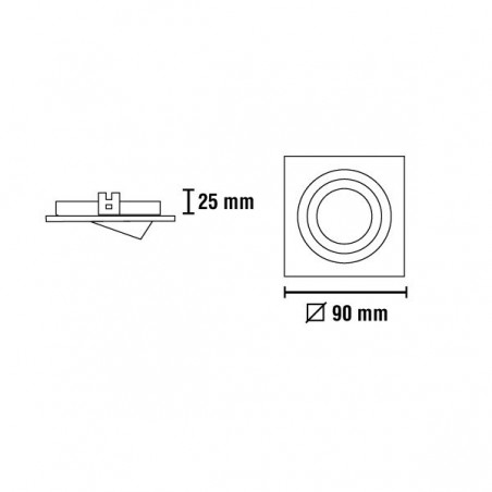 Quadratischer Einbaustrahler CLASSIC aus weißem Aluminium. Wonderlamp