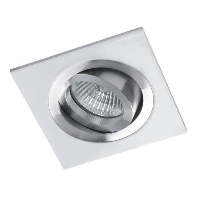 Quadratischer Einbaustrahler CLASSIC aus weißem Aluminium. Wonderlamp