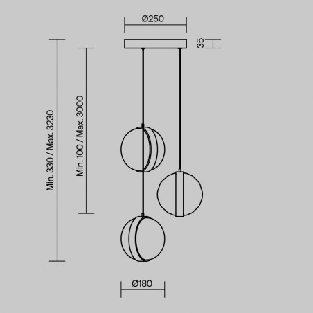 LED Cluster Pendant Lamp Misterio (3x6W)