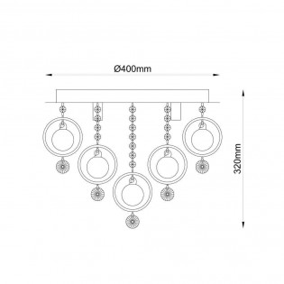 Flush light Gressa (5 Lights)