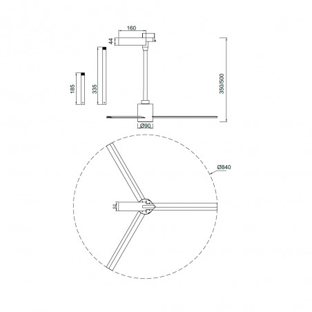 Ventilador para carril trifásico Monkey Fan
