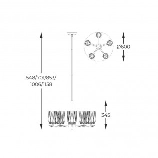 Pendant lamp Tazza (5 Lights)
