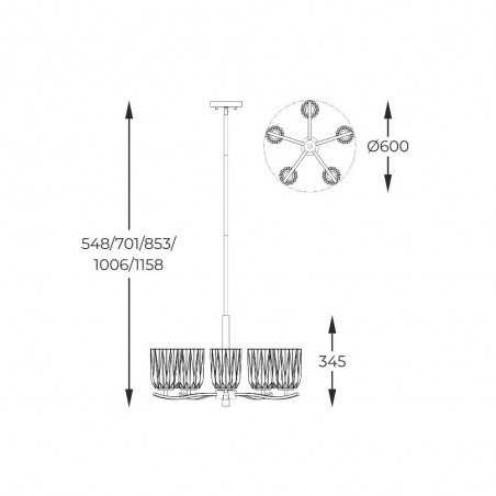 Pendant lamp Tazza (5 Lights)
