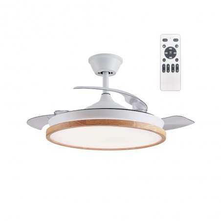 LED fan with retractable blades Palmer White CCT Dim (36W)