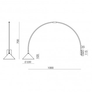 Aplique de pared arco LED Hinno (13W)