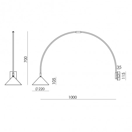 LED arc wall lamp Hinoo (13W)