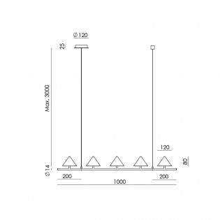 Lámpara de techo LED Anza (5x9W)