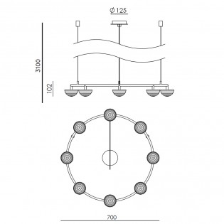 Chandelier Hado (8 lights)