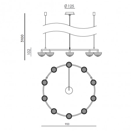 Chandelier Hado (10 lights)