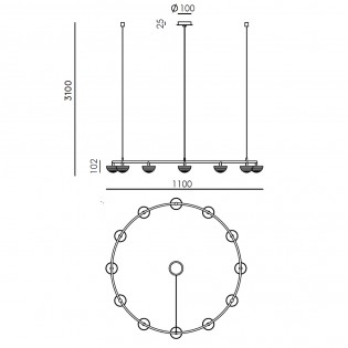 Chandelier Hado (12 lights)