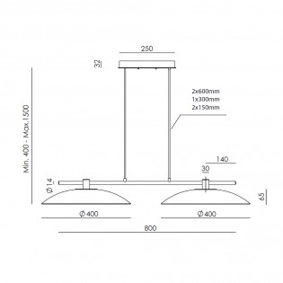 Lámpara de techo LED Betty (2x10W)