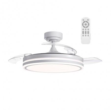 LED-Ventilator mit klappbaren Flügeln Pearl White CCT (72W)