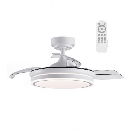 LED fan with retractable blades Perla Mini White CCT (46W)