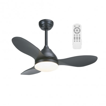 LED Ceiling Fan Cavil Mini Black CCT Dim (20W)