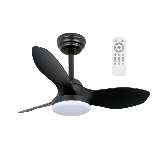 LED Ceiling Fan Cavil Mini S Black CCT Dim (20W)
